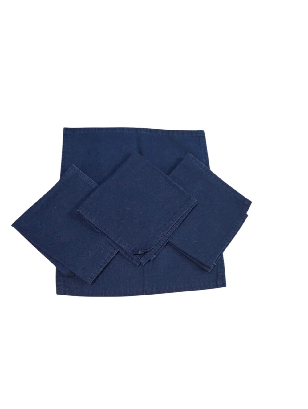 Navy Blue Cloth Dinner Napkins Set of 4 14x14 Cotton Look Farmhouse Table Decor